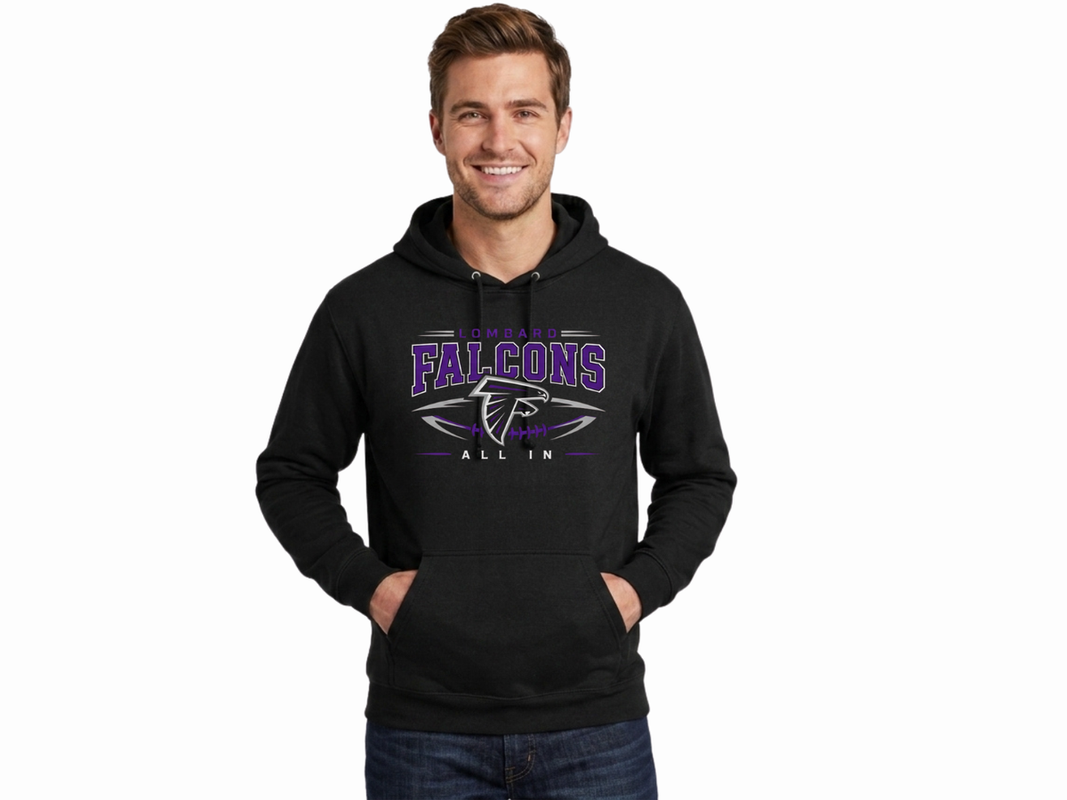 Falcons Football D5- Adult Hoodie Black