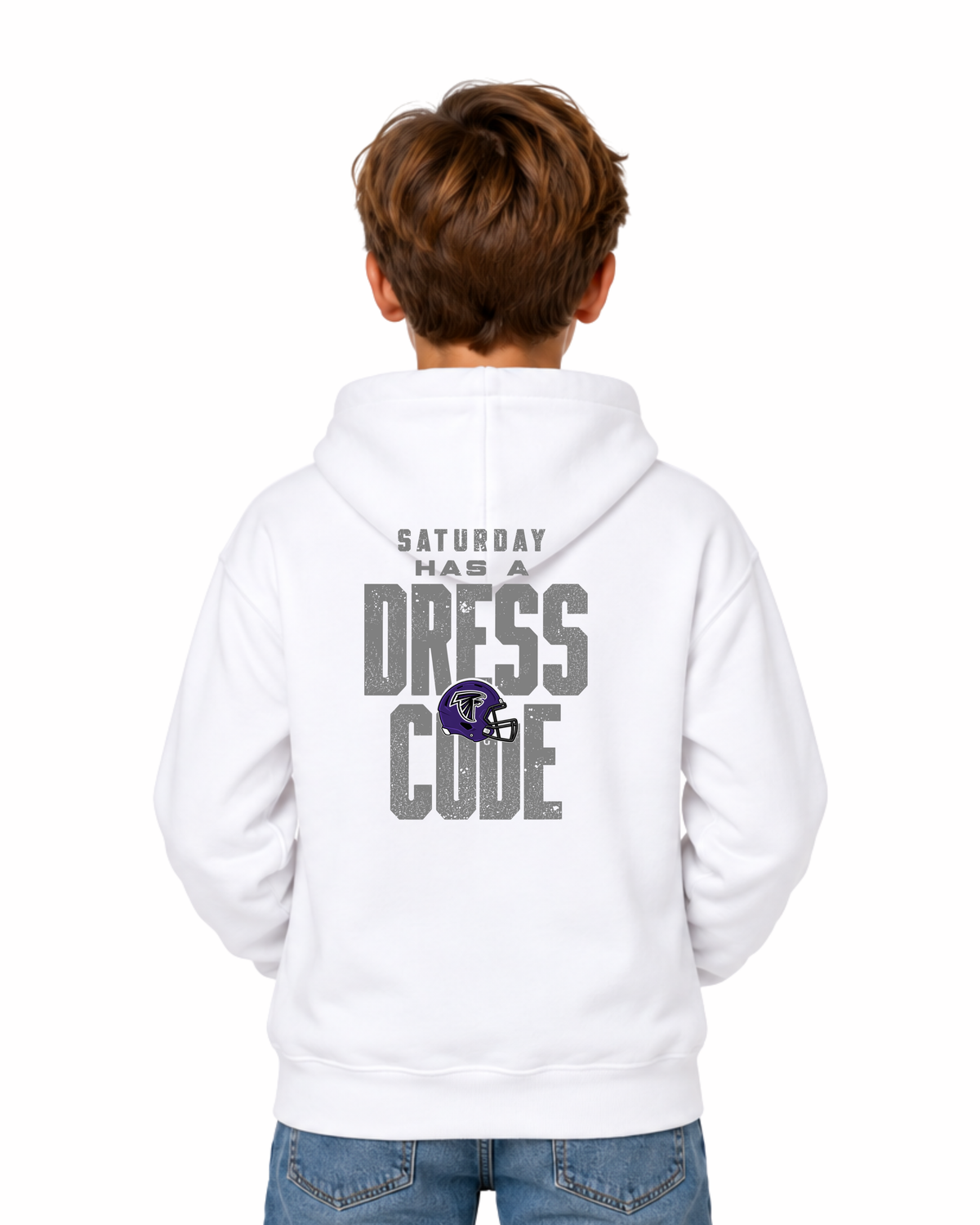 UNSIEX Falcons Dress Code- HOODIE WHITE YOUTH