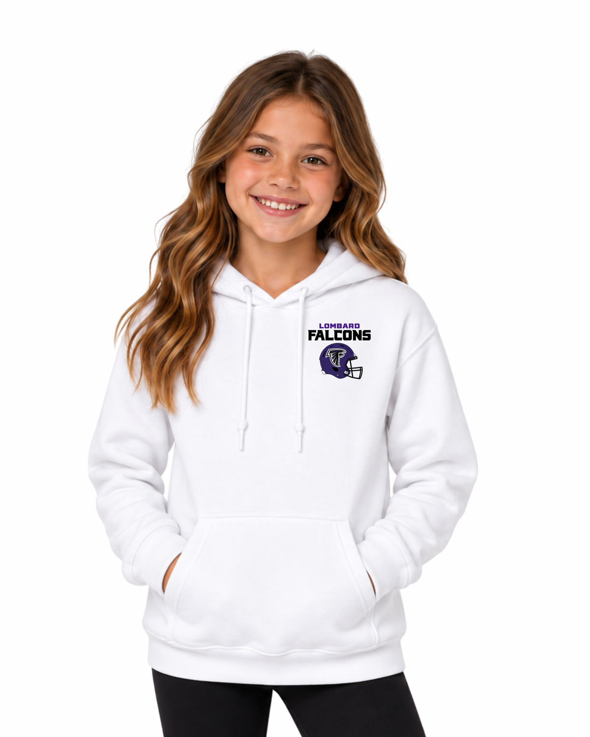 UNSIEX Falcons Dress Code- HOODIE WHITE YOUTH